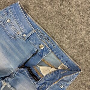 American Eagle Outfitters Womens Denim Shorts Size 6 Shortie Frayed